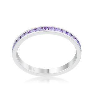 Teresa 0.5ct Amethyst CZ Stainless Steel Eternity Band - Image 3