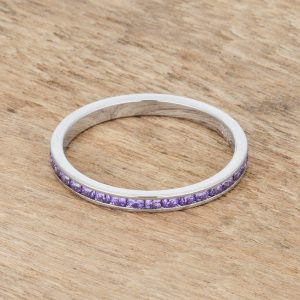 Teresa 0.5ct Amethyst CZ Stainless Steel Eternity Band - Image 2