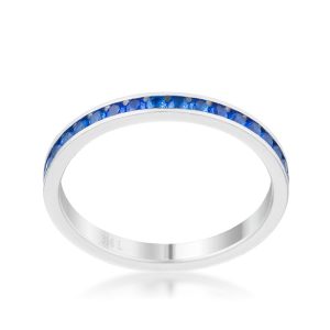 Teresa 0.5ct Sapphire CZ Stainless Steel Eternity Band - Image 3