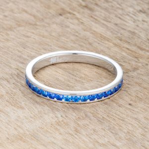 Teresa 0.5ct Sapphire CZ Stainless Steel Eternity Band - Image 2