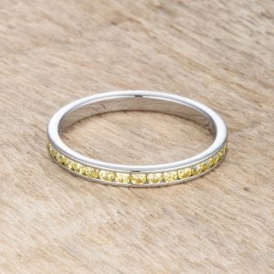 Teresa 0.5ct Jonquil CZ Stainless Steel Eternity Band - Image 2