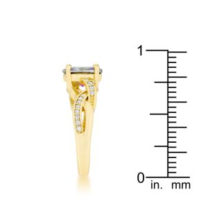 Justine 2ct Mystic CZ 14k Gold Classic Oval Ring - Image 4