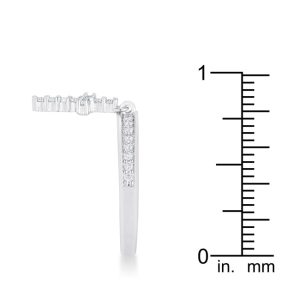 Christine 0.2ct CZ Rhodium Cross Charm Ring - Image 4