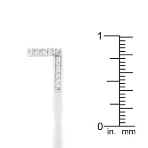 Star 0.25ct CZ Rhodium Simple Holiday Charm Band Ring - Image 4