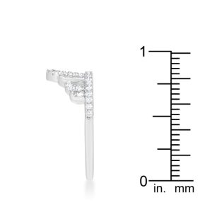 Madeline 0.2ct Rhodium Simple Crown Ring - Image 4