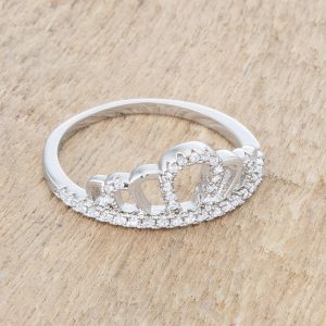 Madeline 0.2ct Rhodium Simple Crown Ring - Image 5