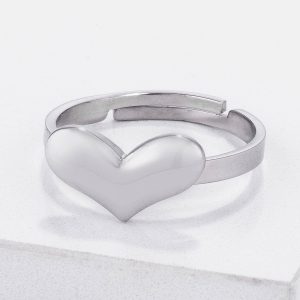 Stainless Steel Adjustable Heart Ring - Image 2