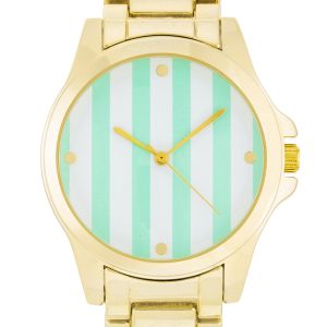 Gold Watch - Mint Stripe Dial - Image 2