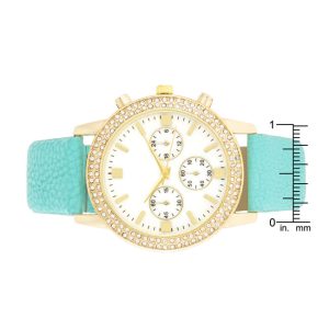 Gold Shell Pearl Watch With Crystals - Image 3