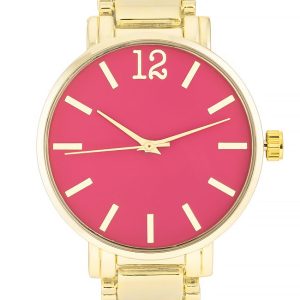 Gold Metal Watch - Pink - Image 2