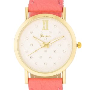 Gold Coral Leather Watch - Image 2