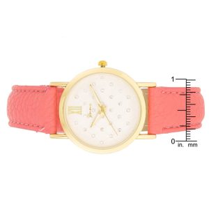 Gold Coral Leather Watch - Image 3