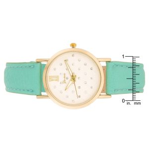 Gold Mint Leather Watch - Image 3