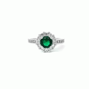 Bella Birthstone Engagement Ring in Green - Image 2